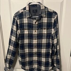 American Eagle Outfitters Blue and White Checkered Shirt